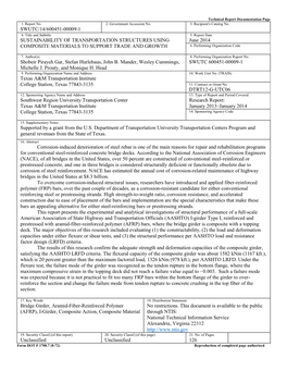 Sustainability of Transportation Structures Using Composite Materials to Support Trade and Growth