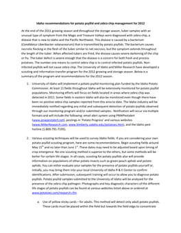 Idaho Recommendations for Potato Psyllid and Zebra Chip Management for 2012