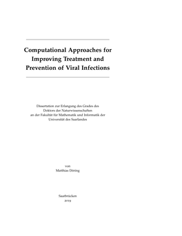 Computational Approaches for Improving Treatment and Prevention of Viral Infections