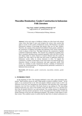 Masculine Domination: Gender Construction in Indonesian Folk Literature