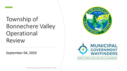 Township of Bonnechere Valley Operational Review