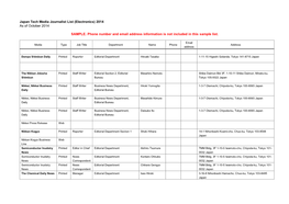 Japan Tech Media Journalist List (Electronics) 2014 As of October 2014