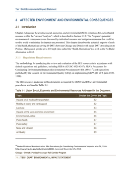 Chapter 3 Chicago–Detroit/Pontiac Passenger Rail Corridor Program