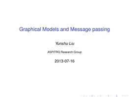 Graphical Models and Message Passing