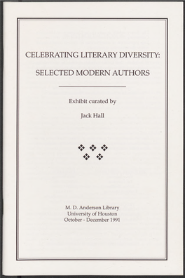 Celebrating Literary Diversity: Selected Modern