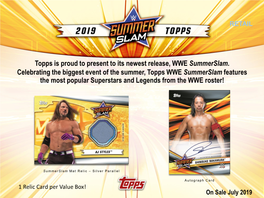 Topps Is Proud to Present to Its Newest Release, WWE Summerslam