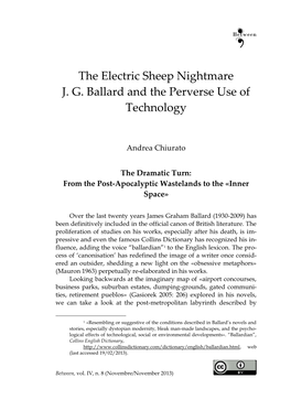 The Electric Sheep Nightmare J. G. Ballard and the Perverse Use of Technology