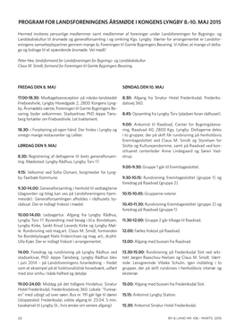 Program for Landsforeningens Årsmøde I Kongens Lyngby 8.-10