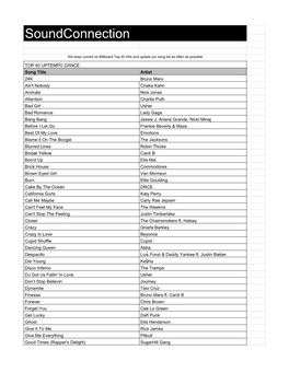 Song List As Often As Possible