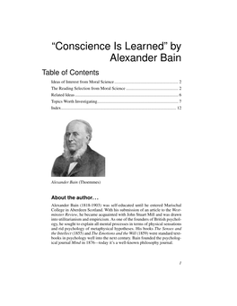 By Alexander Bain Table of Contents Ideas of Interest from Moral Science