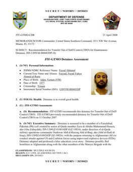 JTF-GTMO Detainee Assessment