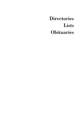 Directories Lists Obituaries National Jewish Organizations*