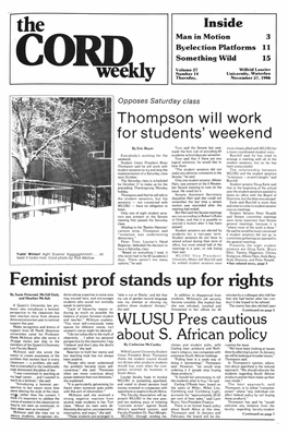The Cord Weekly (November 27, 1986)