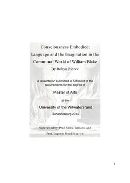 Language and the Imagination in the Communal World of William Blake by Robyn Pierce