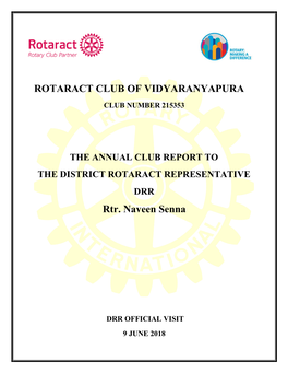 ROTARACT CLUB of VIDYARANYAPURA Rtr. Naveen