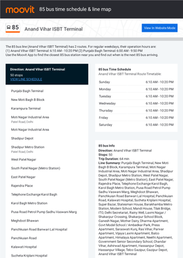 85 Bus Time Schedule & Line Route