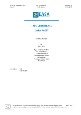 Type-Certificate Data Sheet