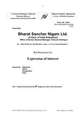 % General Manager Telecom Bharat Sanchar Nigam Ltd