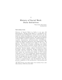 History of Social Work: State Initiatives