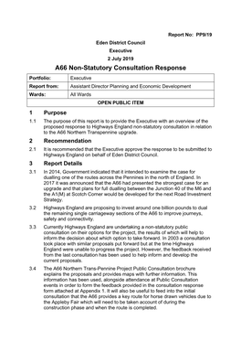 A66 Non-Statutory Consultation Response