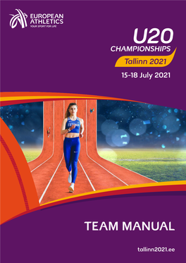 Tallinn 2021 European Athletics U20 Championships Team Manual