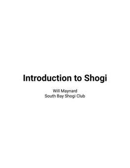 Introduction to Shogi (.Pdf)