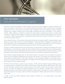 TED SHOWN Executive Vice President | Logistics