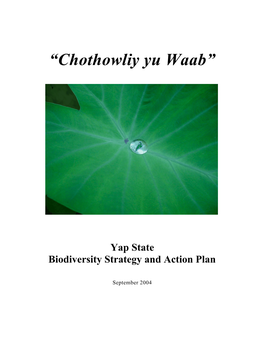 Yap State Biodiversity Strategy and Action Plan