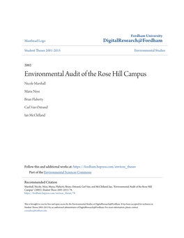 Environmental Audit of the Rose Hill Campus Nicole Marshall