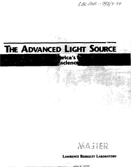 The Advanced Light Source