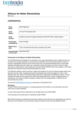 A4WS Audit Report NHS Highlands