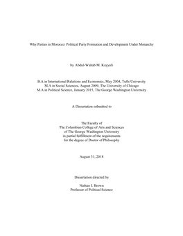 Political Party Formation and Development Under Monarchy By