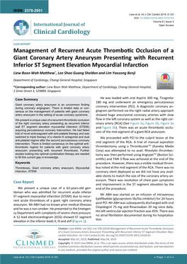 Management of Recurrent Acute Thrombotic Occlusion of a Giant