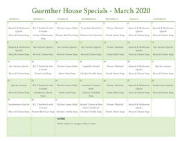 Guenther House Specials - March 2020