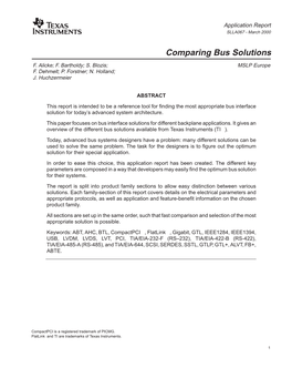 Comparing Bus Solutions