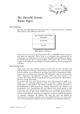 The Opensg Forum White Paper