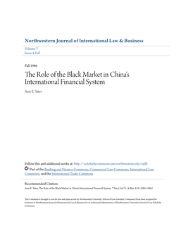 The Role of the Black Market in China's International Financial System Amy E