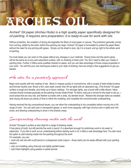 Arches Oil 2 Sided Tip Sheet.Pdf