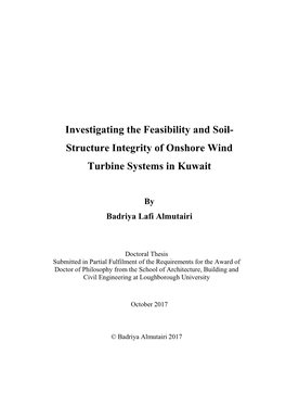 Feasibility of Wind Energy in the State of Kuwait