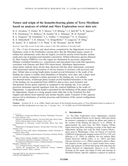 Bearing Plains of Terra Meridiani Based on Analyses of Orbital and Mars Exploration Rover Data Sets R