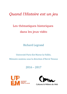 Quand L'histoire Est Un Jeu (Texte Complet)