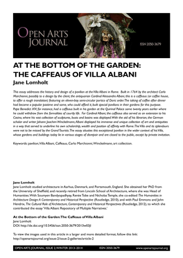 THE CAFFEAUS of VILLA ALBANI Jane Lomholt