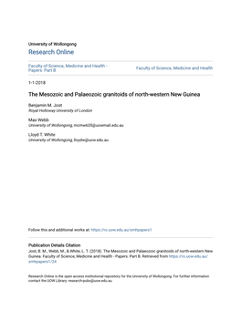 The Mesozoic and Palaeozoic Granitoids of North-Western New Guinea