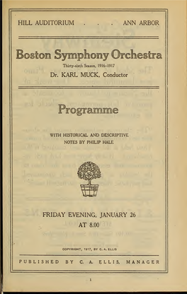 Boston Symphony Orchestra Concert Programs, Season 36