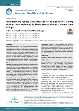 Postnatal Care Service Utilization and Associated Factors Among Mothers