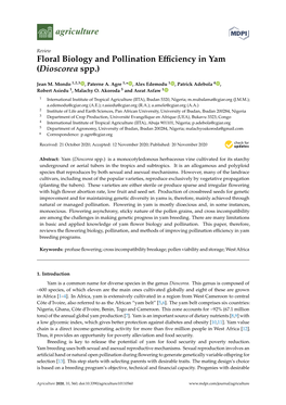 Floral Biology and Pollination Efficiency In