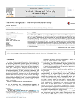 The Impossible Process Thermodynamic Reversibility