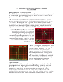 AM Radio Field Strength Measurements with Confidence November 2004