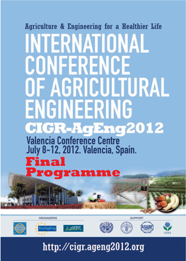 Final Programme INTERNATIONAL CONFERENCE of AGRICULTURAL ENGINEERING