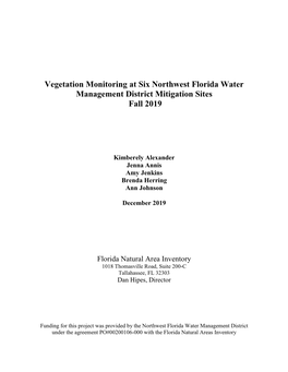 Vegetation Monitoring at Six Northwest Florida Water Management District Mitigation Sites Fall 2019